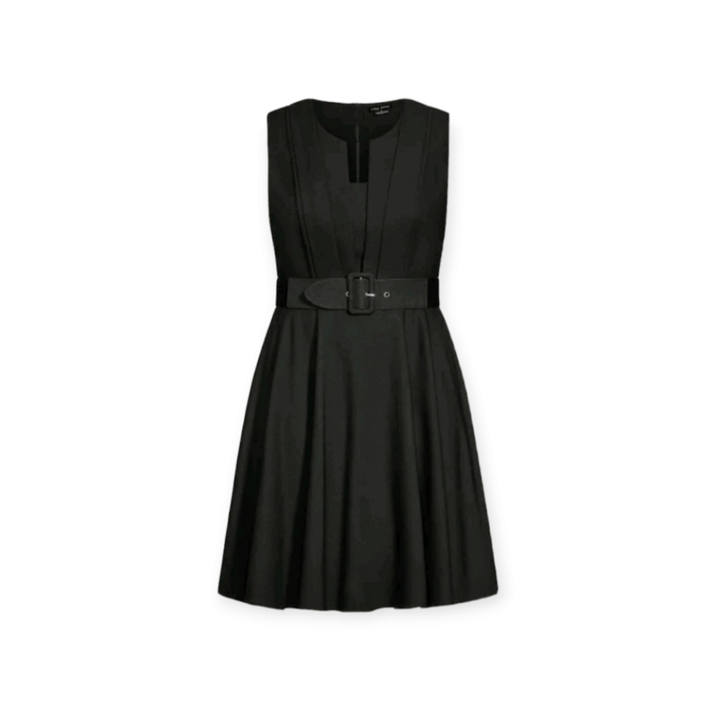 City Chic dress black size 14 (plus size XS) knee length flare - Picture 2 of 14